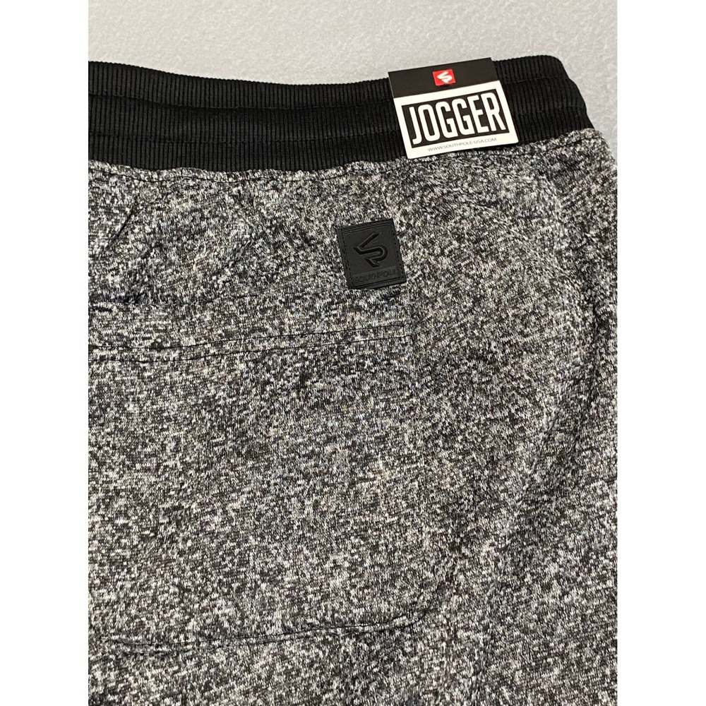 Southpole Mens Big and Tall Jogger Sweatpants Marled Grey Black Fleece 5XB NEW - Picture 7 of 10